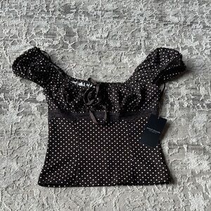 Polka Dot Off-Shoulder Top
